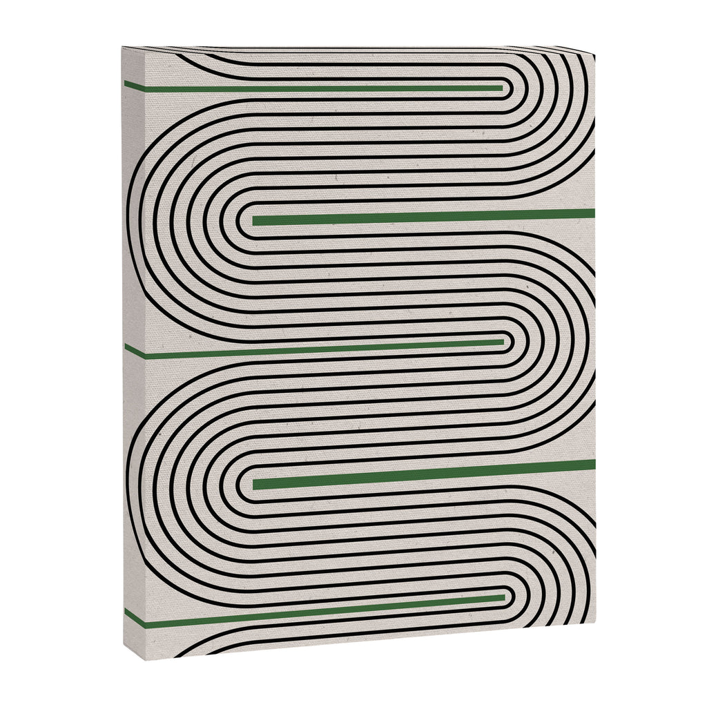 Green Beige Black Lines Canvas Print Gallery Image 6