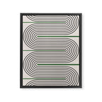 Green Beige Black Lines Framed Canvas Print Gallery Image 6