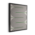 Green Beige Black Lines Framed Canvas Print Gallery Image 2