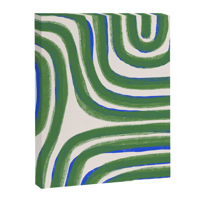 Green Blue Line Composition  Canvas Print Gallery Image 1