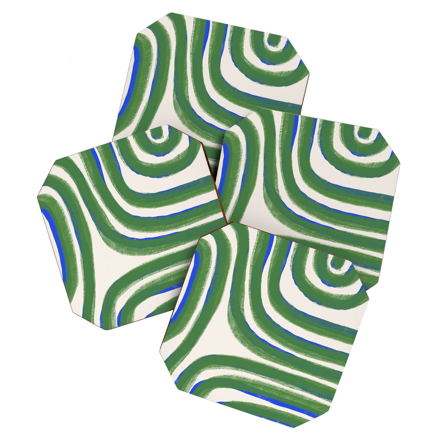 Green Blue Line Composition  Coaster Gallery Image 1