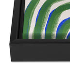 Green Blue Line Composition  Framed Canvas Print Gallery Image 3