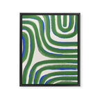 Green Blue Line Composition  Framed Canvas Print Gallery Image 6