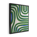 Green Blue Line Composition  Framed Canvas Print Gallery Image 2