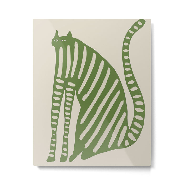 Green Cat Metal Print Gallery Image 1
