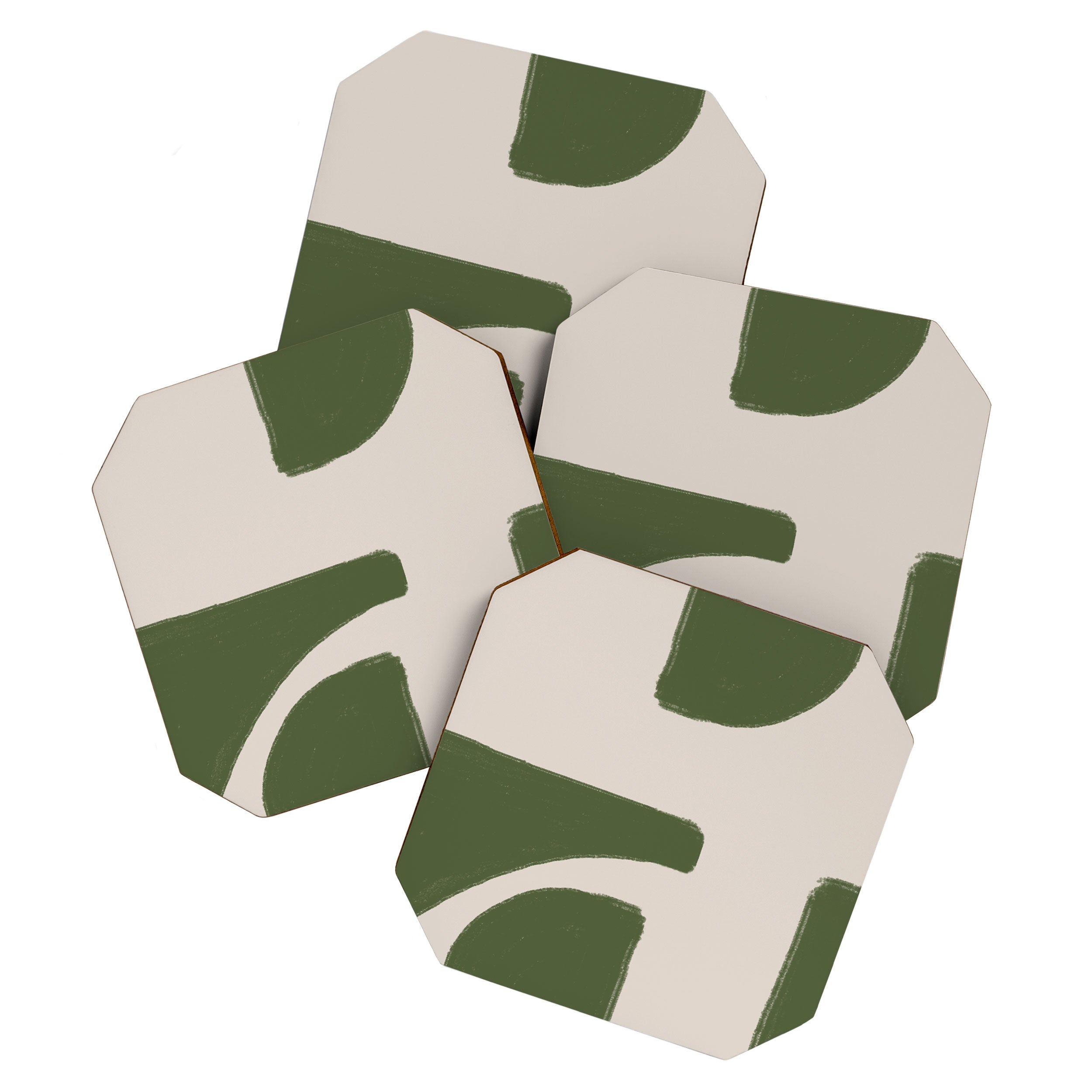 Green Geometric Original Shape Coaster Gallery Image 1
