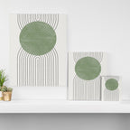 Mid century Green Moon Shape  Canvas Print Gallery Image 3