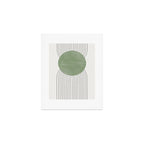 Mid century Green Moon Shape  Art Print Gallery Image 1