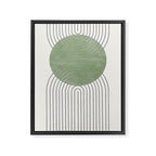 Mid century Green Moon Shape  Framed Canvas Print Gallery Image 6
