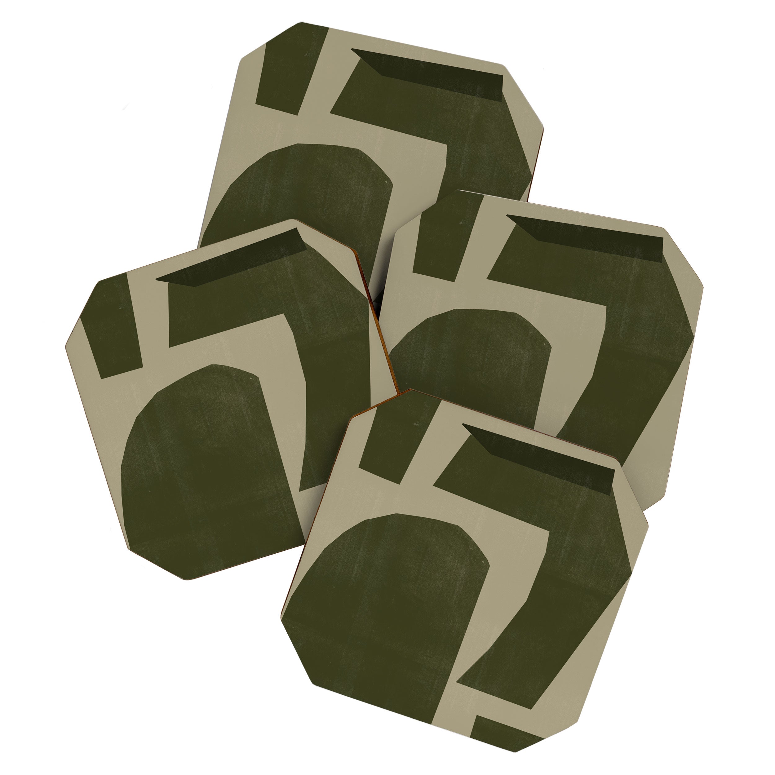 Green Paper Cut No1. Coaster Gallery Image 1