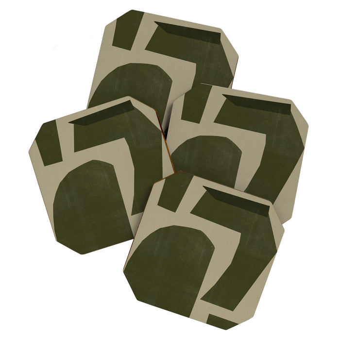 Green Paper Cut No1. Coaster Gallery Image 1