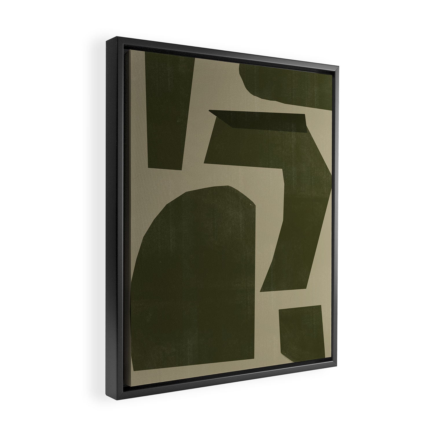 Green Paper Cut No1. Framed Canvas Print Gallery Image 2