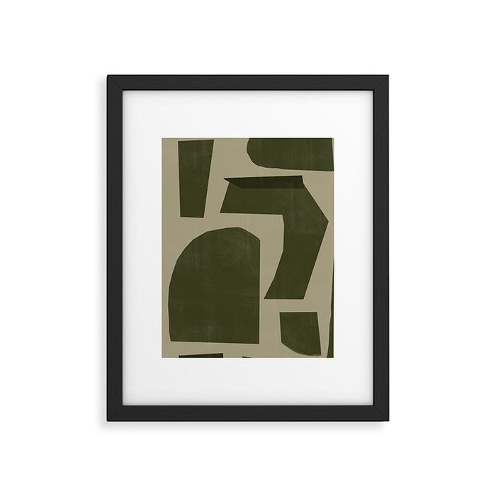 Green Paper Cut No1. Framed Art Print Gallery Image 1