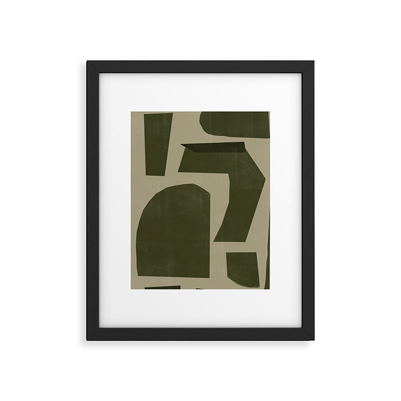 Green Paper Cut No1. Framed Art Print Gallery Image 5