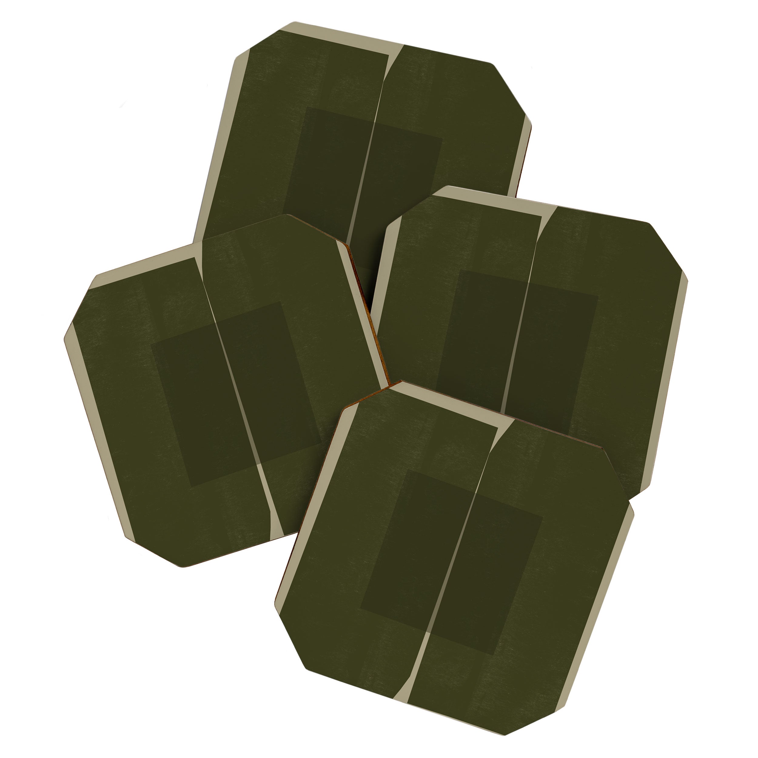 Green Paper Cut No2. Coaster Gallery Image 1