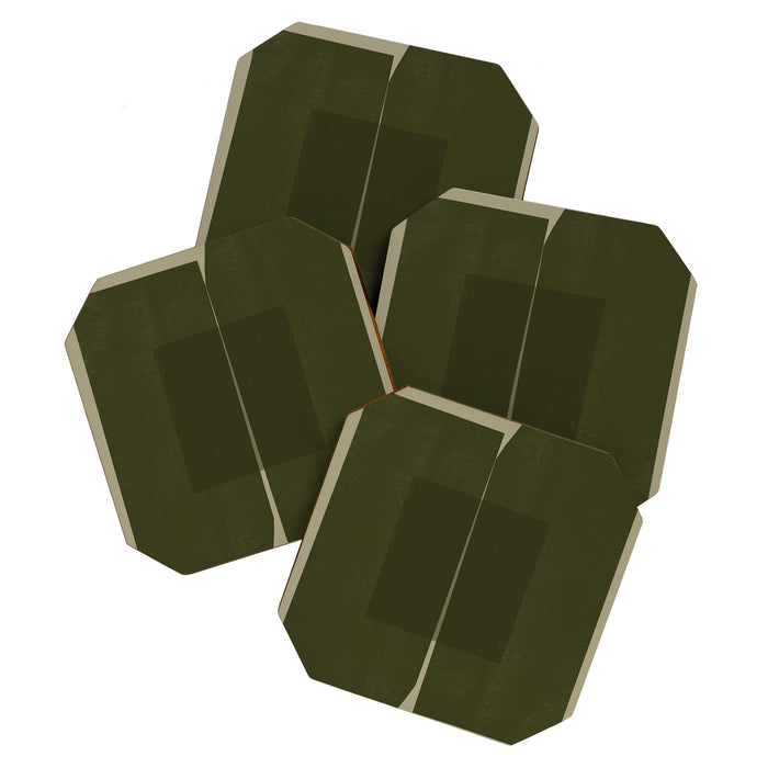 Green Paper Cut No2. Coaster Gallery Image 1