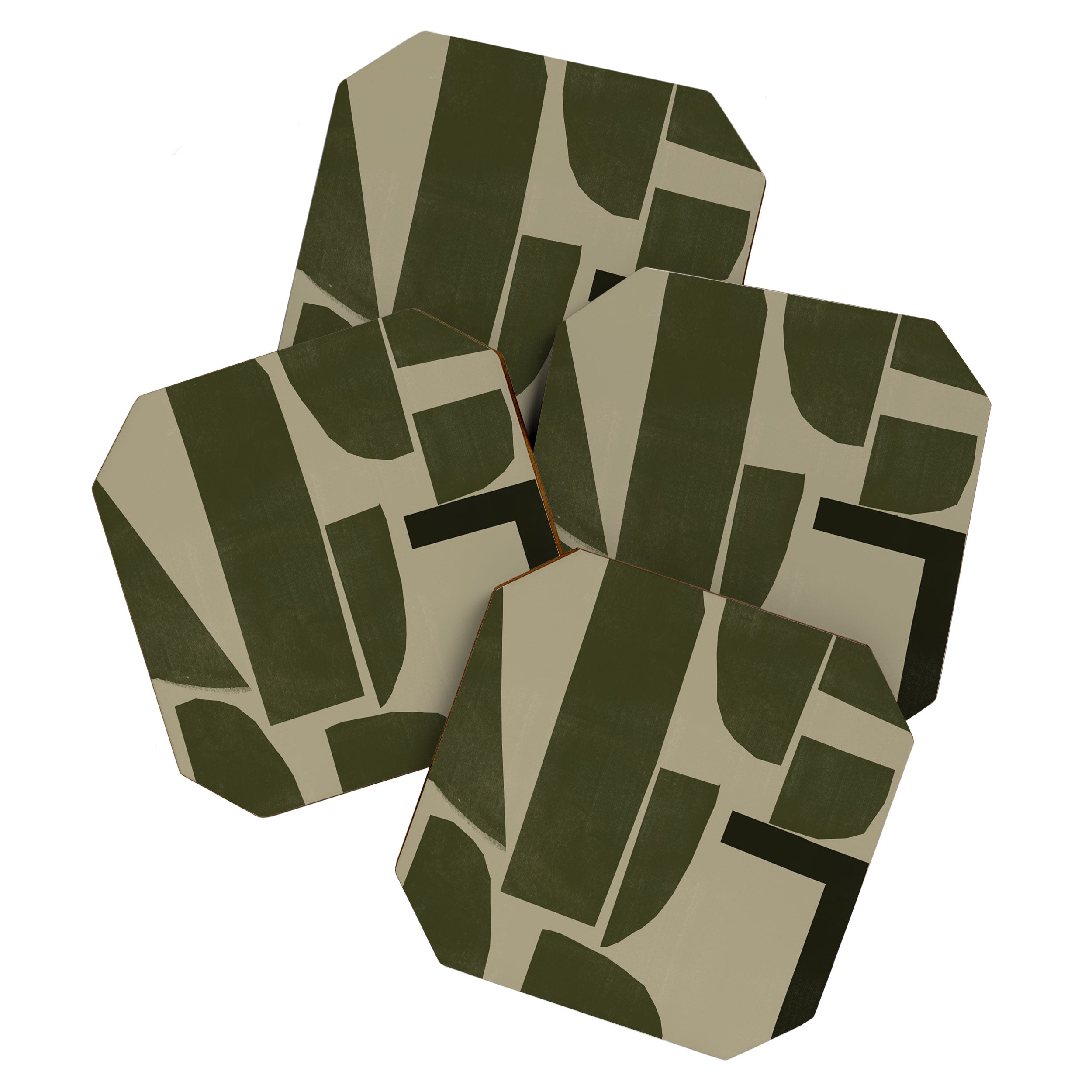 Green Paper Cut No3. Coaster Gallery Image 1