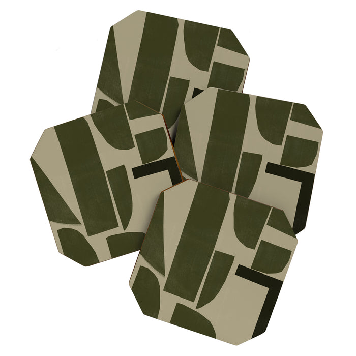 Green Paper Cut No3. Coaster Gallery Image 1