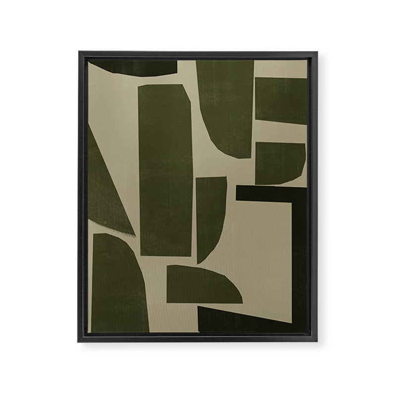 Green Paper Cut No3. Framed Canvas Print Gallery Image 6