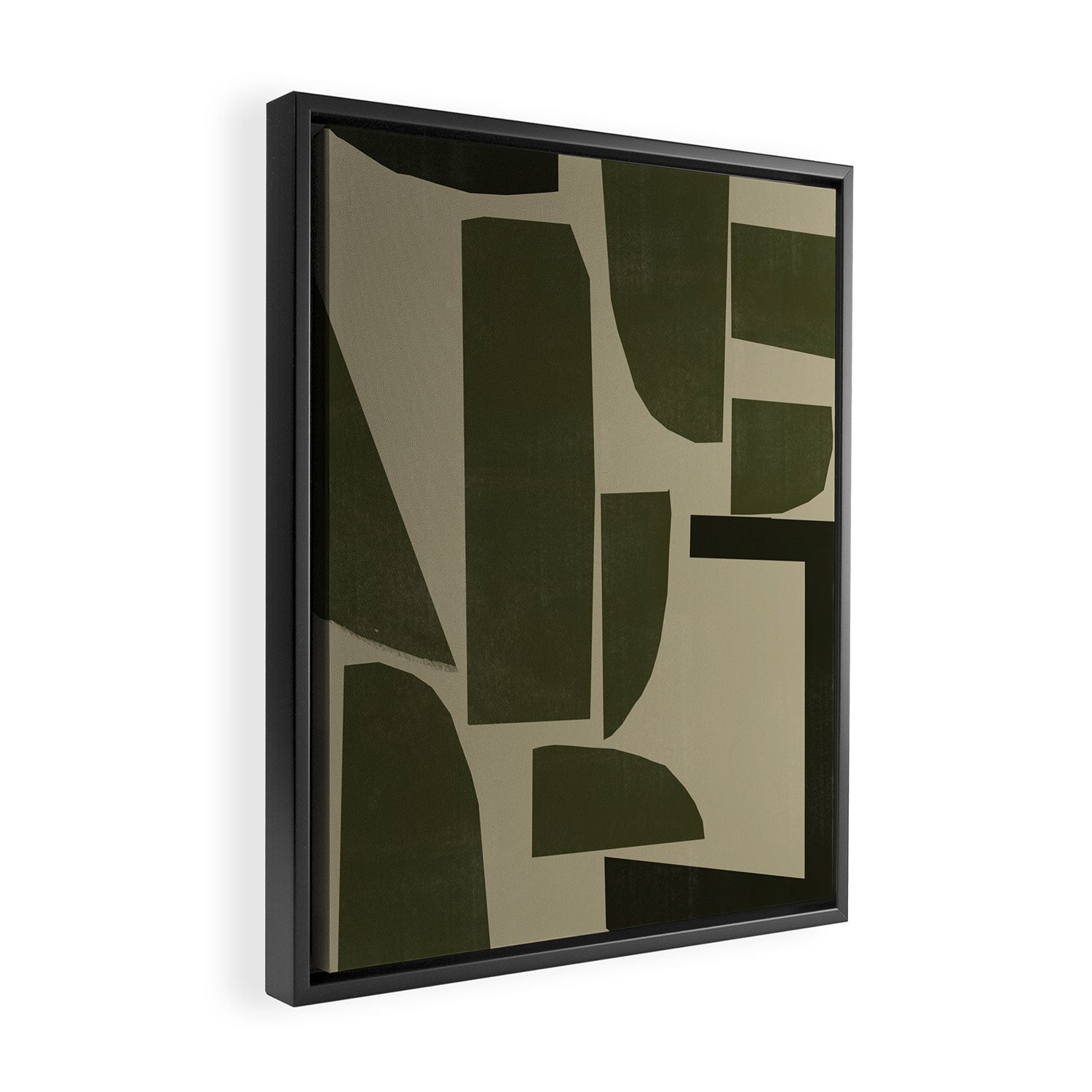 Green Paper Cut No3. Framed Canvas Print Gallery Image 2