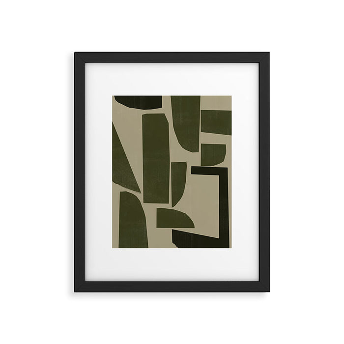 Green Paper Cut No3. Framed Art Print Gallery Image 1