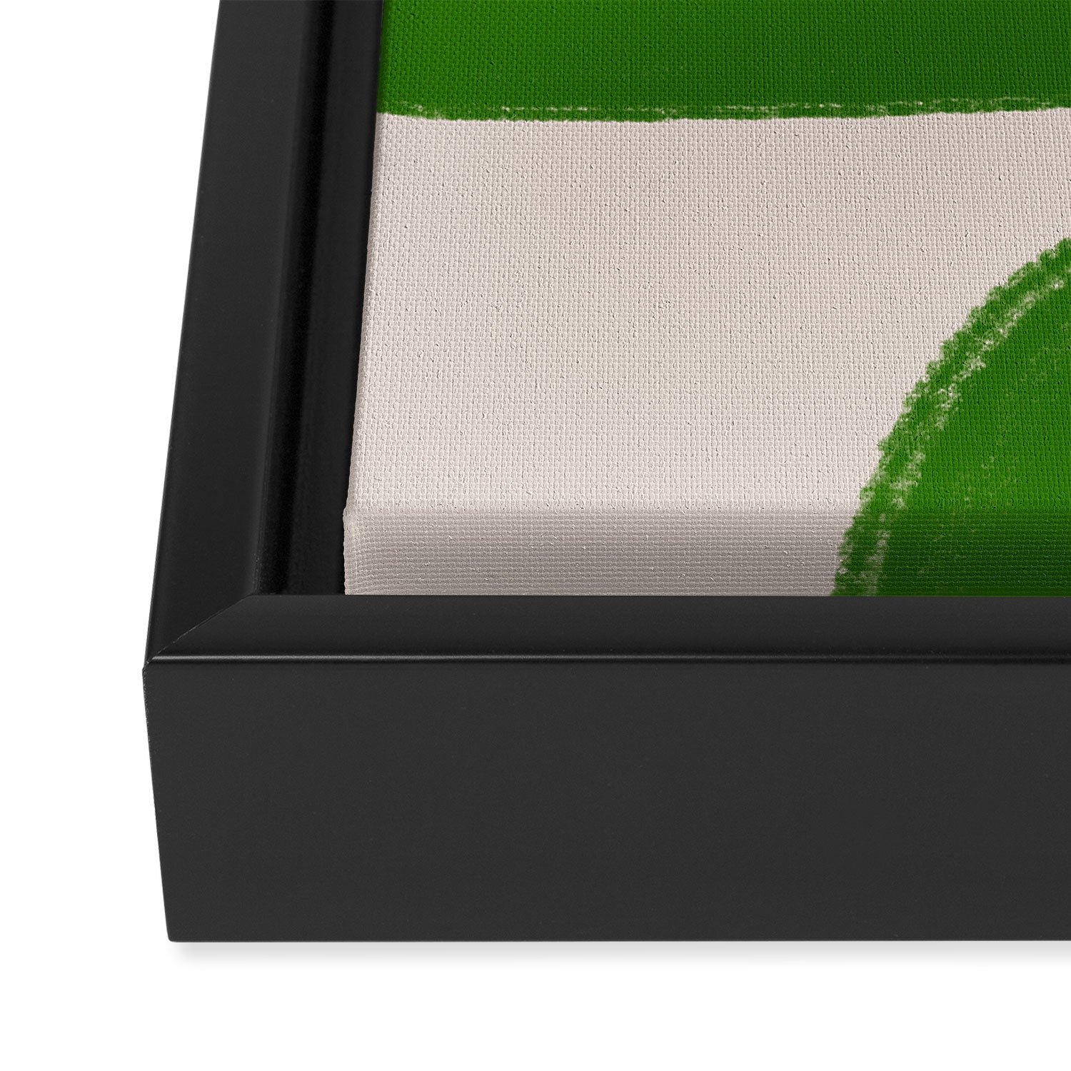 Greeny Shapes  Framed Canvas Print Gallery Image 3