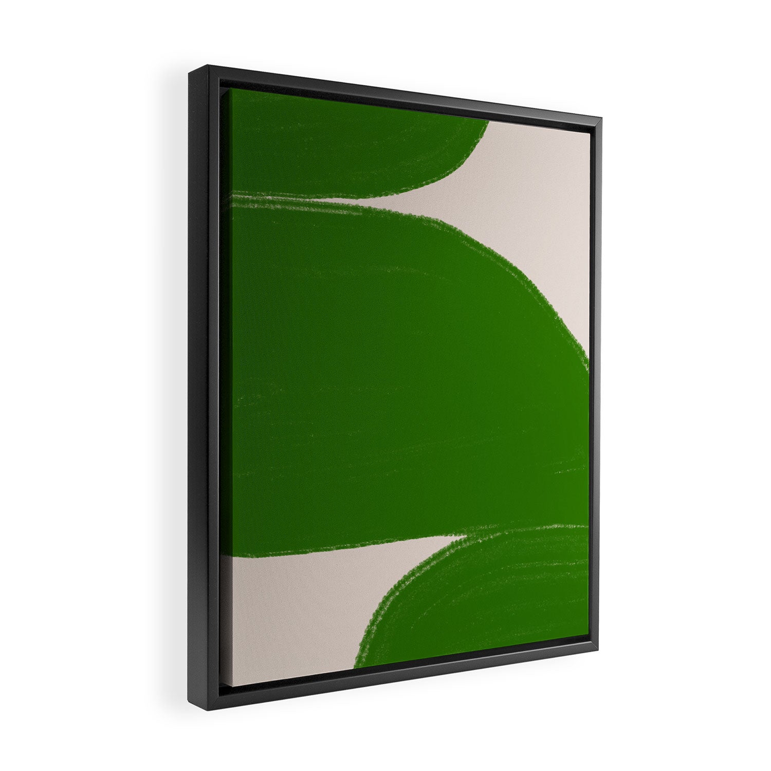 Greeny Shapes  Framed Canvas Print Gallery Image 2