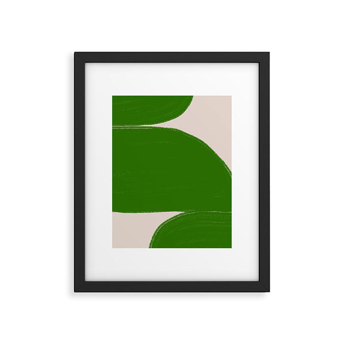 Greeny Shapes  Framed Art Print Gallery Image 1
