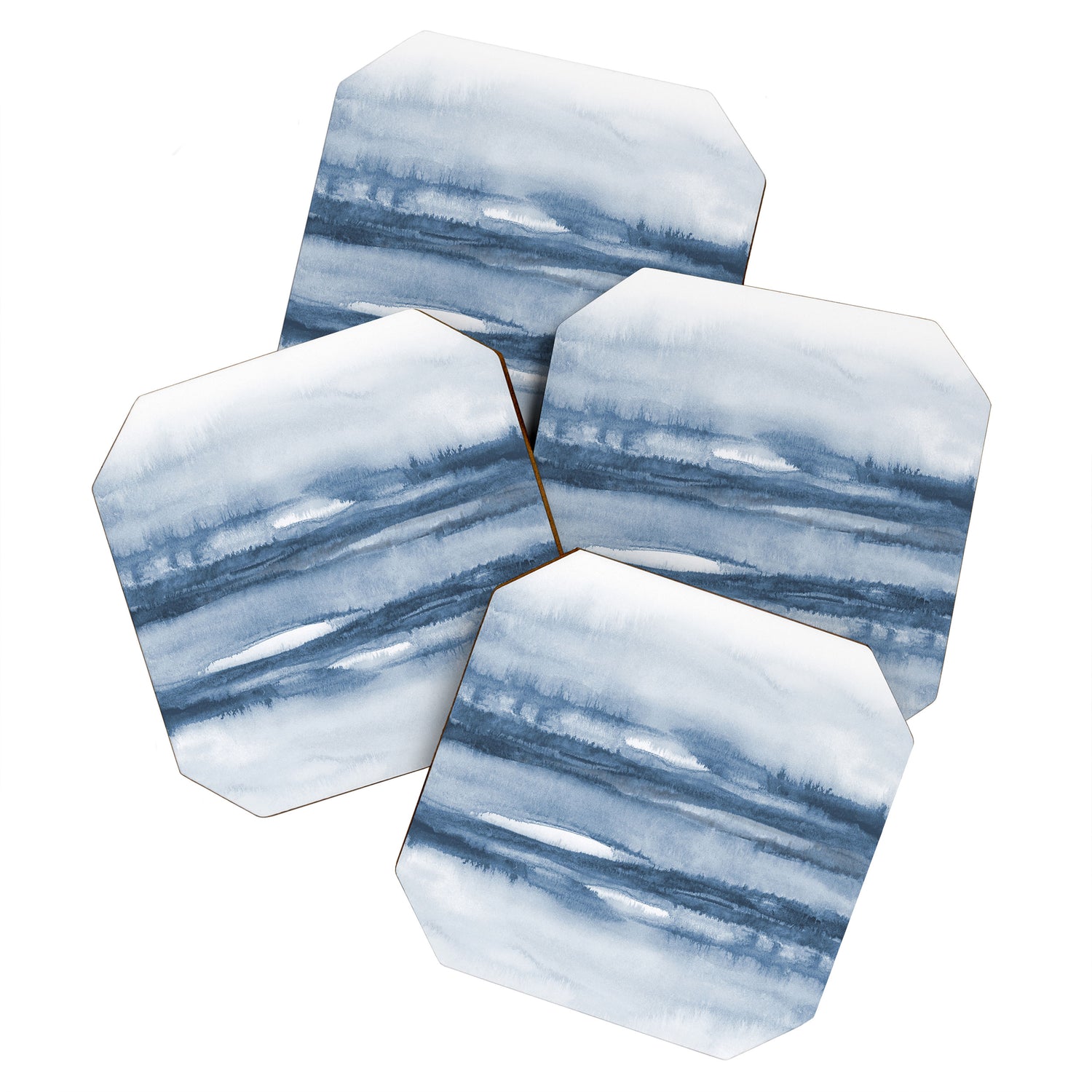 Indigo Clouds, Blue Abstract Art Coaster Gallery Image 1