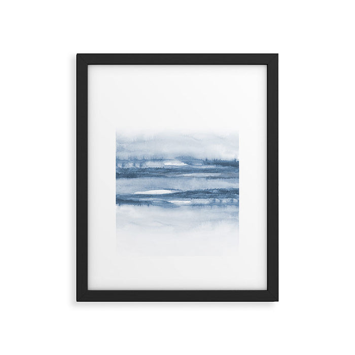 Indigo Clouds, Blue Abstract Art Framed Art Print Gallery Image 1