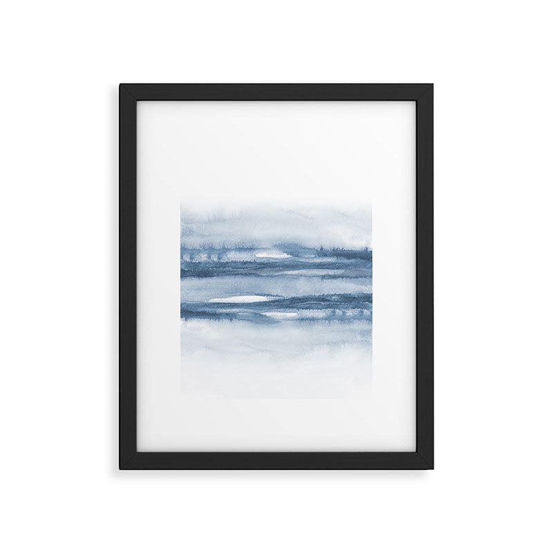 Indigo Clouds, Blue Abstract Art Framed Art Print Gallery Image 5