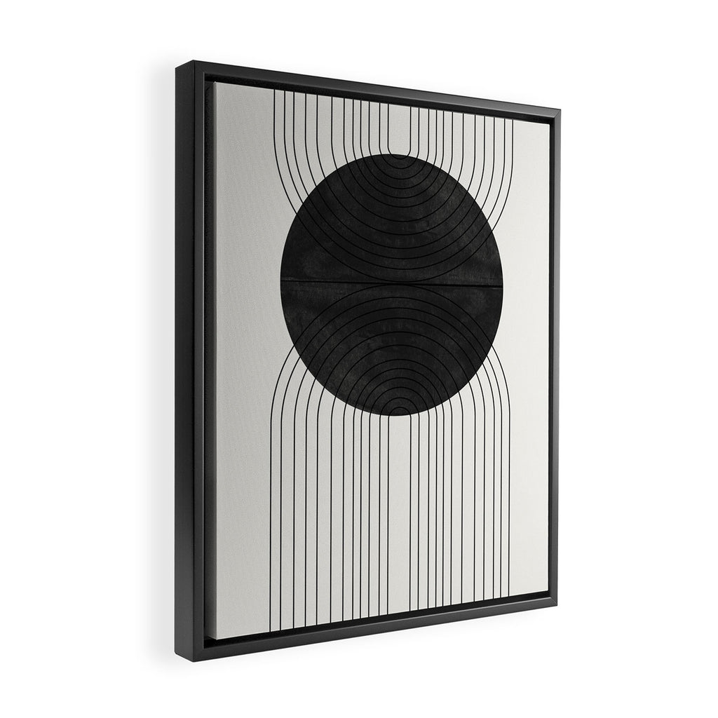Line Art and Circle Framed Canvas Print Gallery Image 2