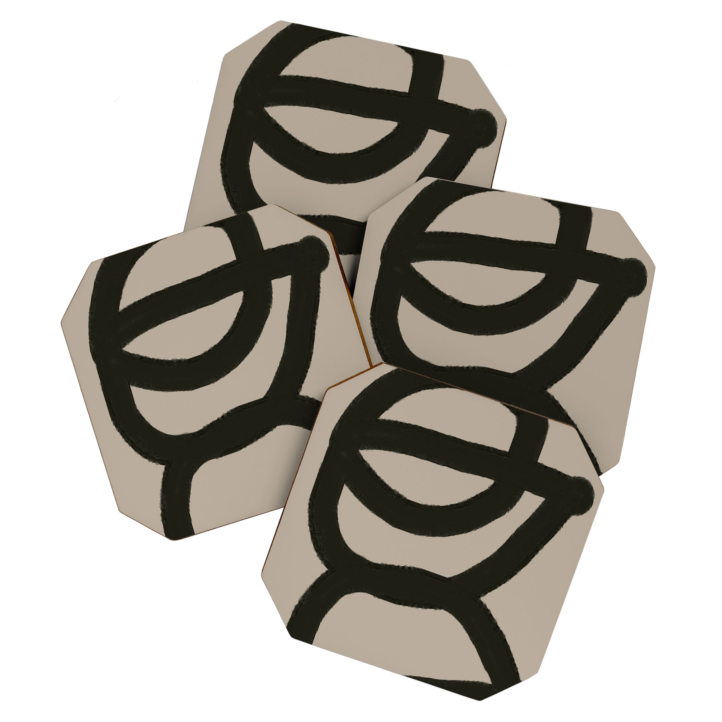 Line Art Modern Shape Graphic Coaster Gallery Image 1