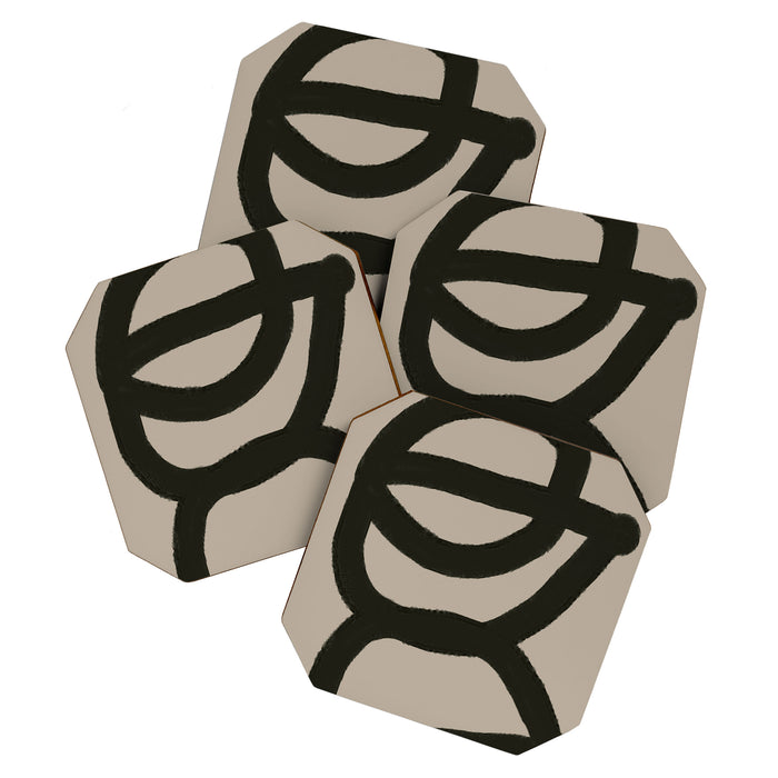 Line Art Modern Shape Graphic Coaster Gallery Image 1
