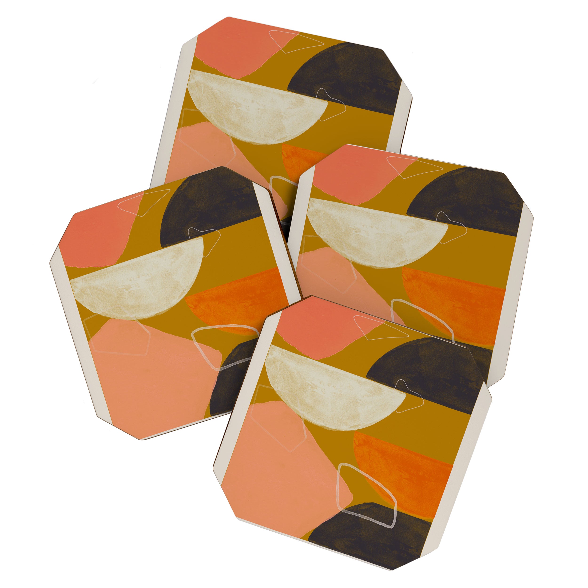 Mid Century Abstract  Coaster Gallery Image 1