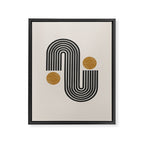 Mid Century Black Mustard  Framed Canvas Print Gallery Image 6