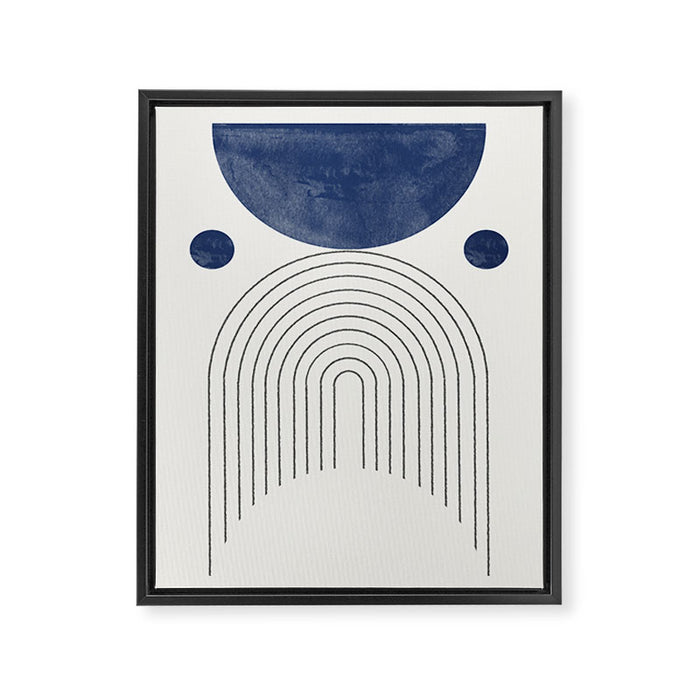 Mid Century Modern Arch & Moon Framed Canvas Print Gallery Image 1