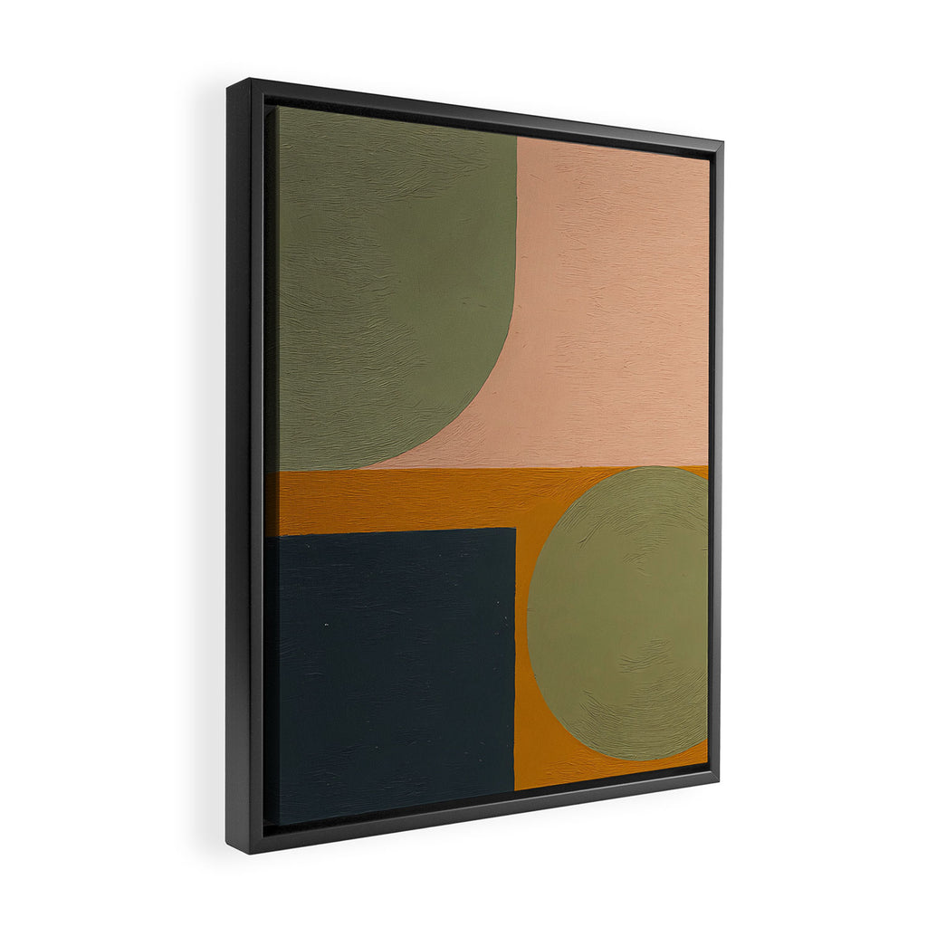 Mid Century Modern Balance Framed Canvas Print Gallery Image 2