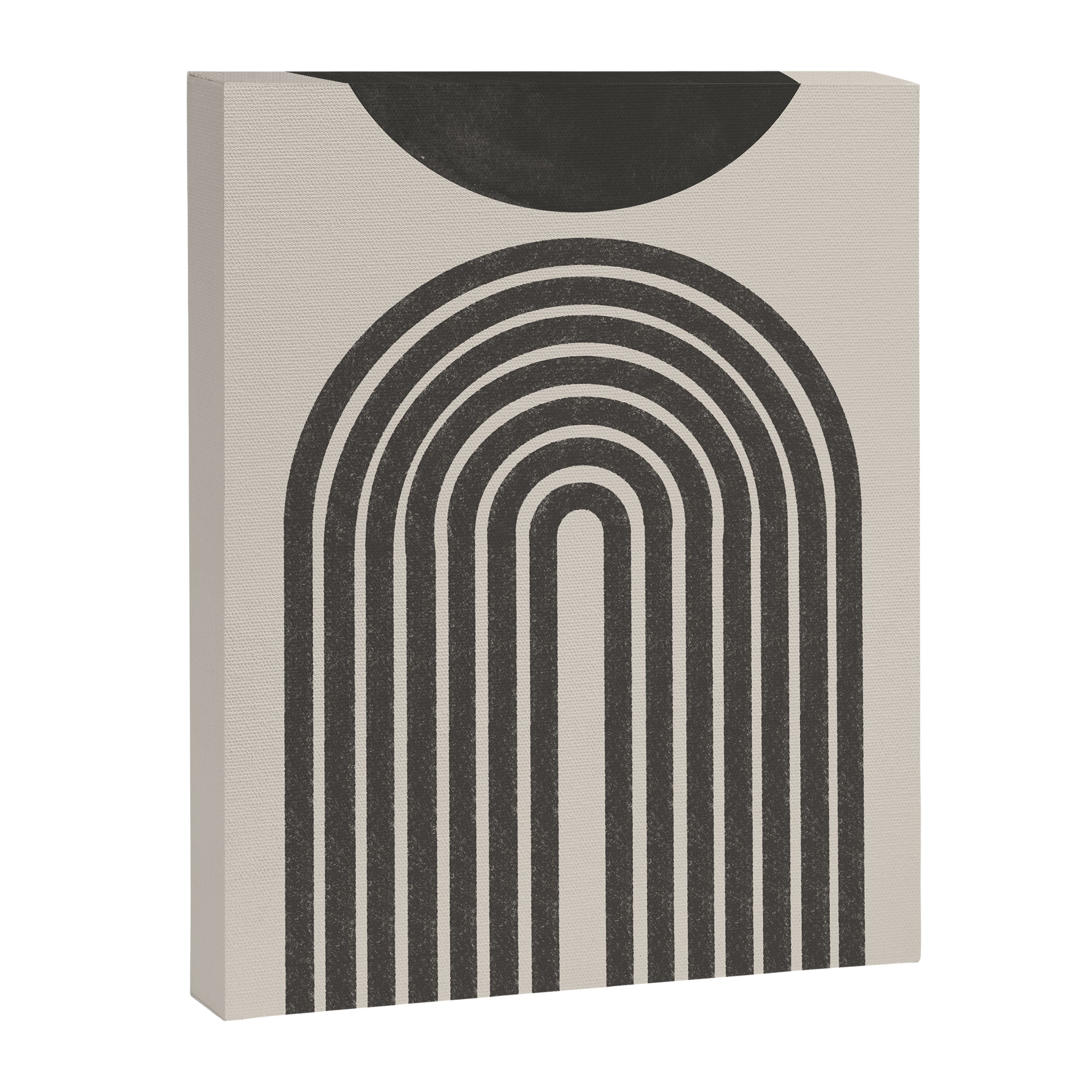 Mid Century Modern Beige and Black  Canvas Print Gallery Image 6
