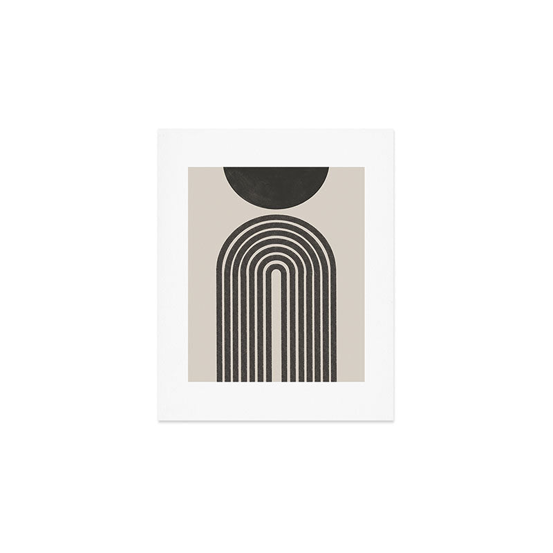 Mid Century Modern Beige and Black  Art Print Gallery Image 1