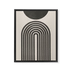 Mid Century Modern Beige and Black  Framed Canvas Print Gallery Image 6
