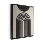 Mid Century Modern Beige and Black  Framed Canvas Print Gallery Image 2