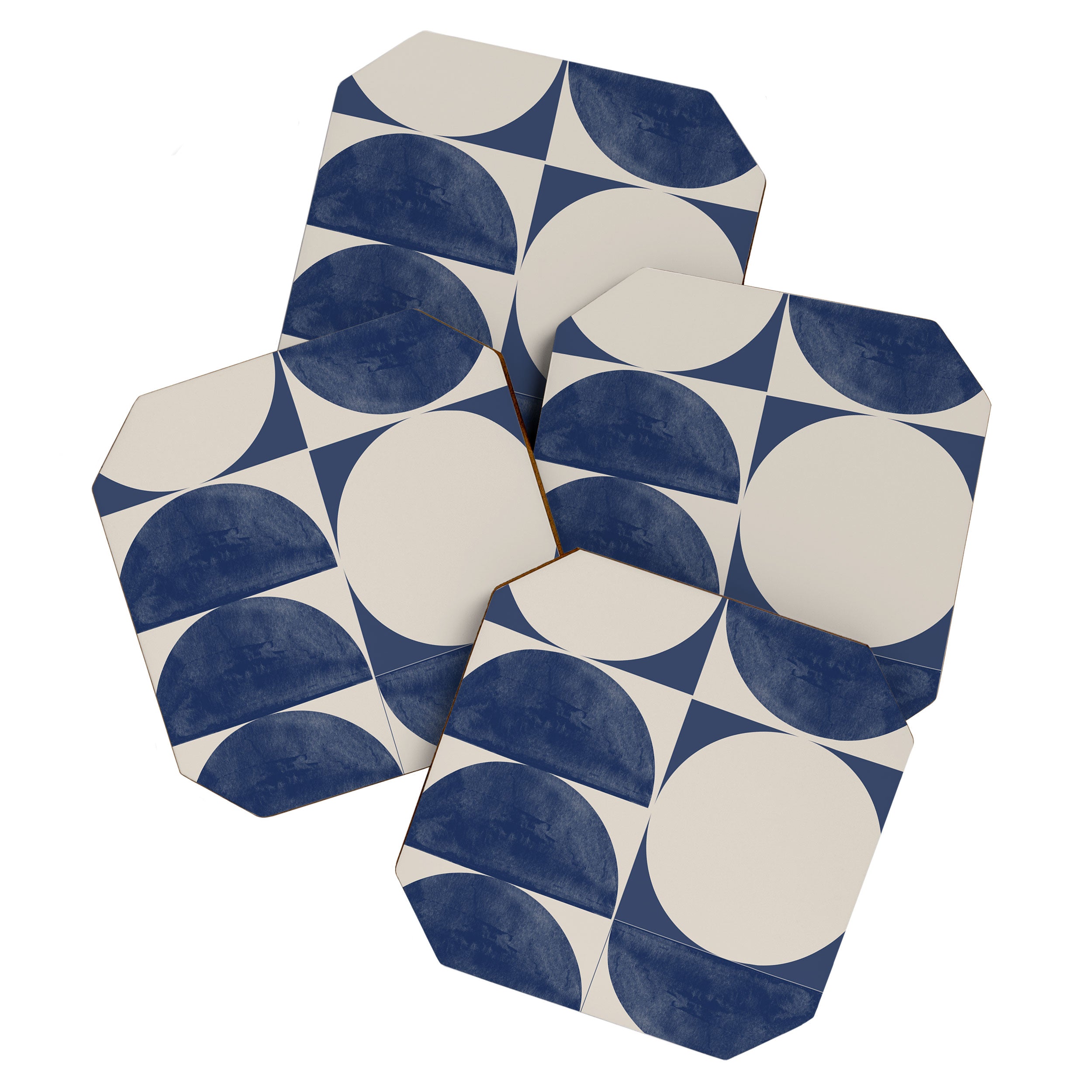 Mid Century Modern Geometric Blue Coaster Gallery Image 1