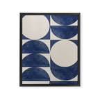 Mid Century Modern Geometric Blue Framed Canvas Print Gallery Image 6