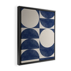 Mid Century Modern Geometric Blue Framed Canvas Print Gallery Image 2
