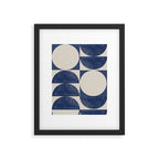 Mid Century Modern Geometric Blue Framed Art Print Gallery Image 5