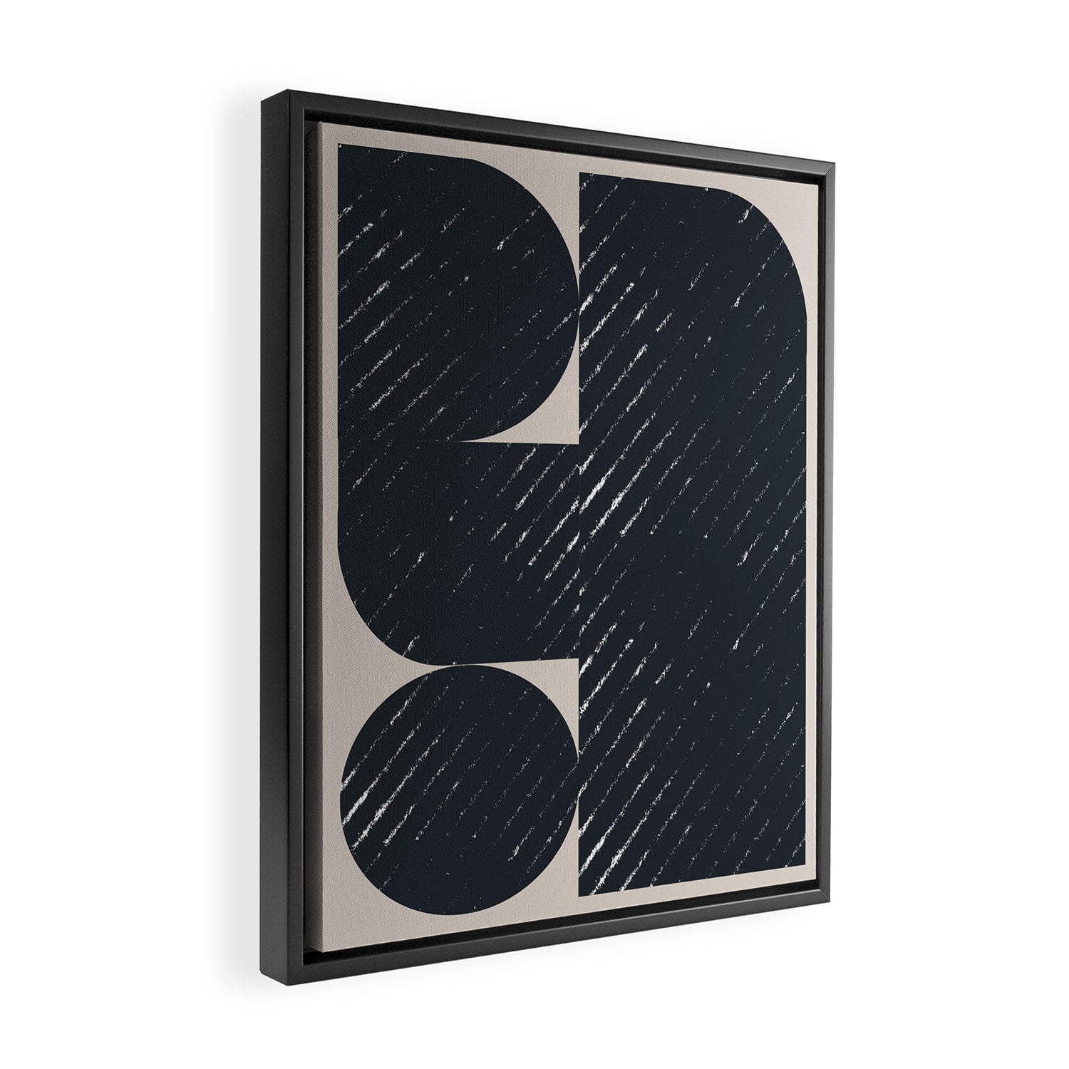 Mid Century Modern Geometric Shape  Framed Canvas Print Gallery Image 2