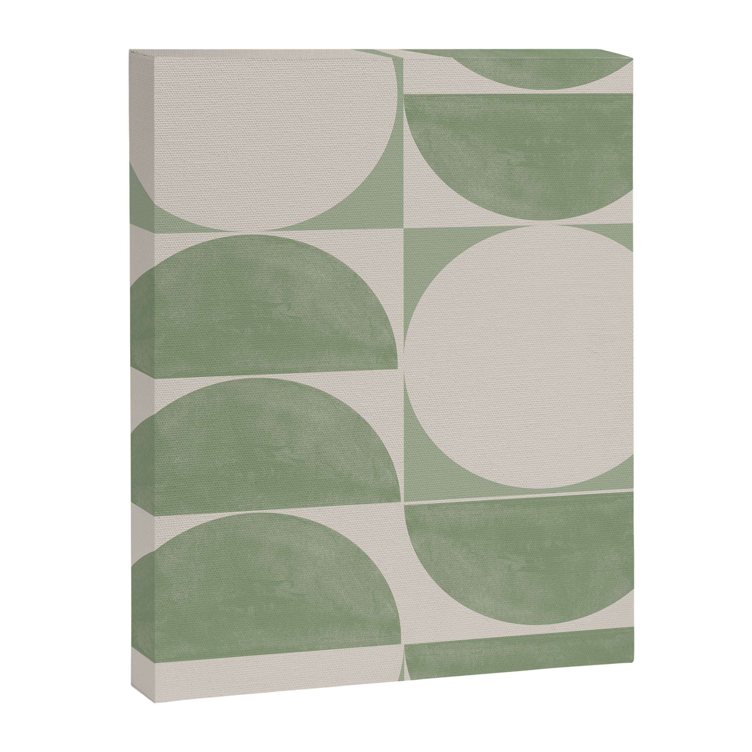 Mid Century Modern Green Geometric Canvas Print Gallery Image 6