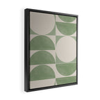 Mid Century Modern Green Geometric Framed Canvas Print Gallery Image 2