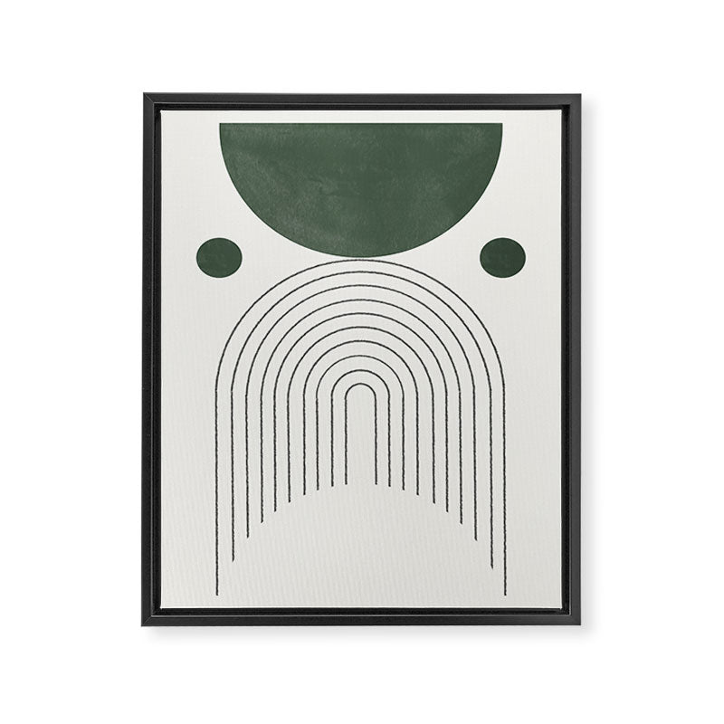 Mid Century Modern Green Framed Canvas Print Gallery Image 6